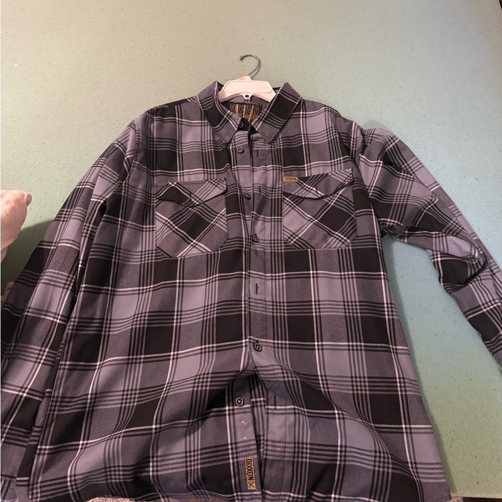 DIXXON Black and Gray Plaid Button Down Shirt